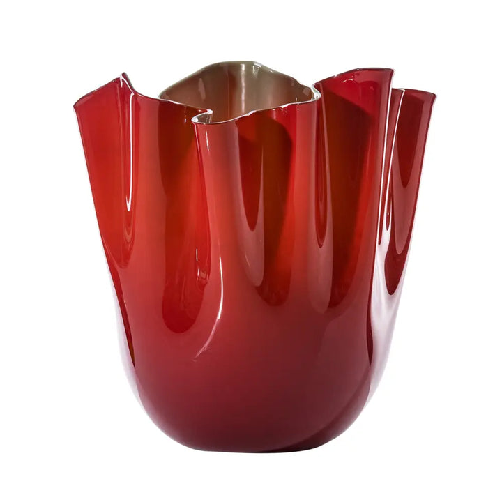 Fazzoletto Vase by Venini - L - Glossy Red, Apple Green