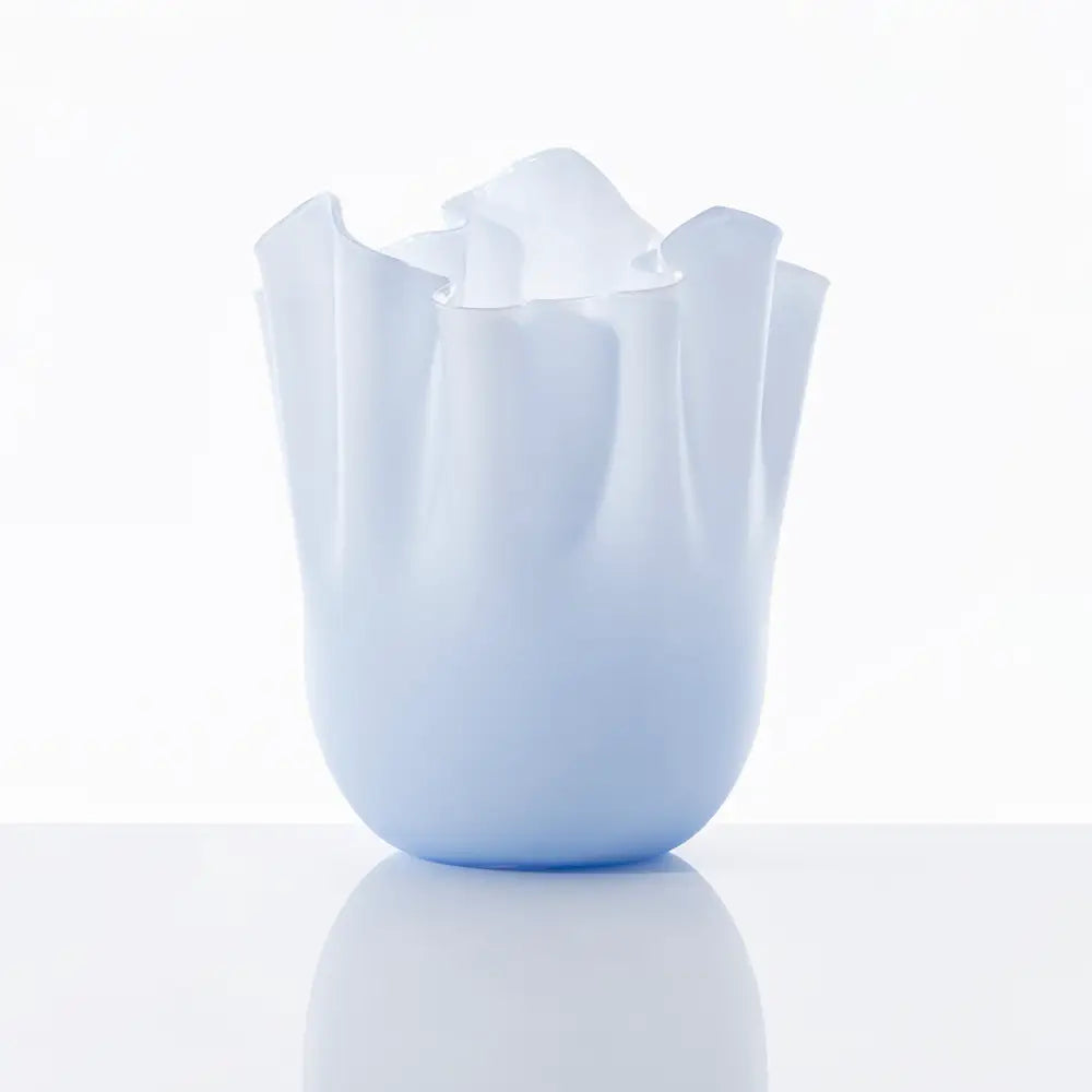 Fazzoletto Vase by Venini - M - Matte Iceberg, Milk-White