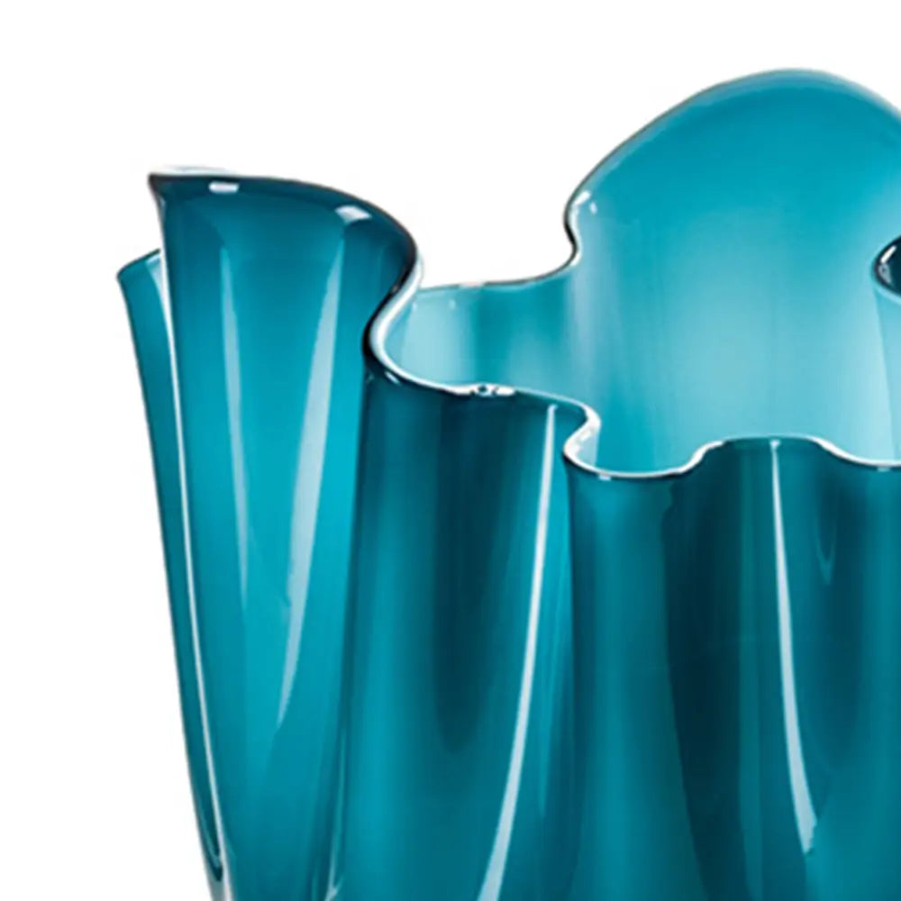 Fazzoletto Vase by Venini - M - Glossy Horizon, Acquamarine