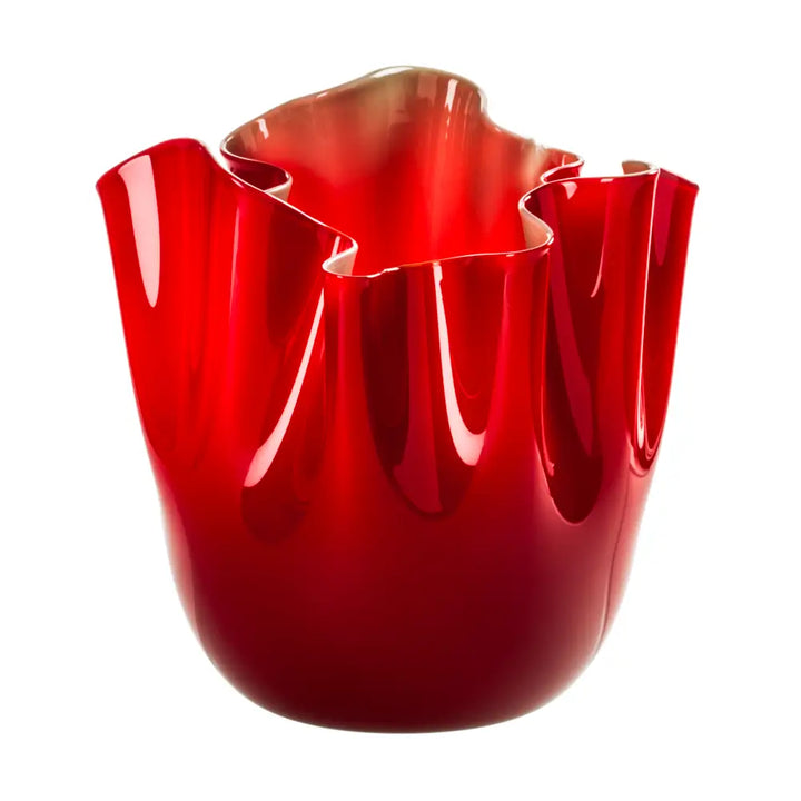 Fazzoletto Vase by Venini - M - Glossy Red, Apple Green