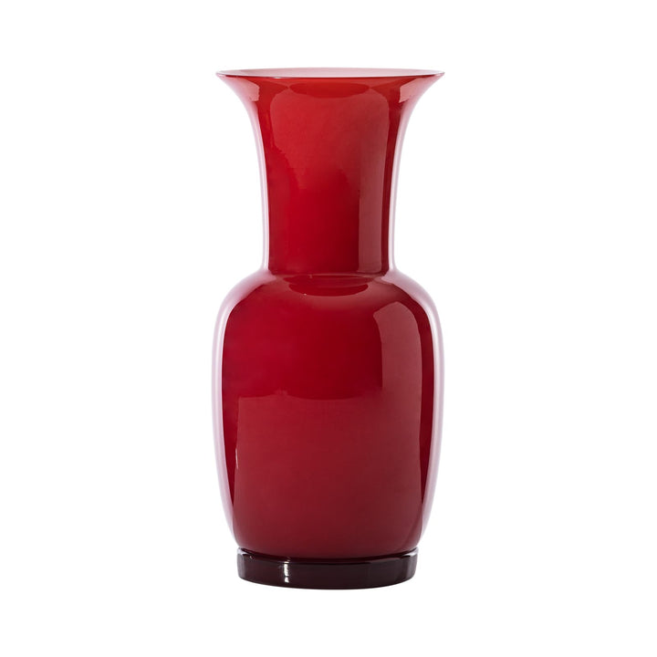 Opalino Glass Vase in Red, Medium