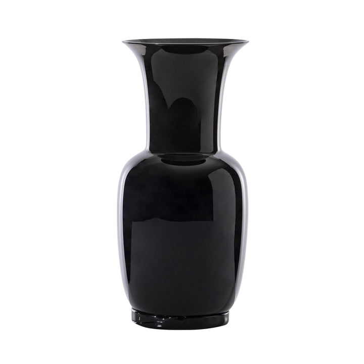 Opalino Glass Vase in Black, Medium