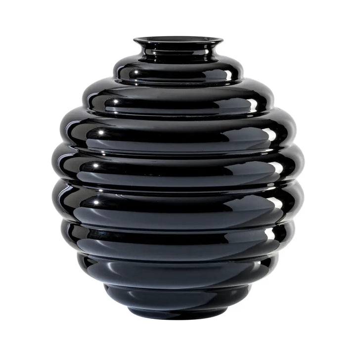 Deco Vase by Venini - S - Glossy Black