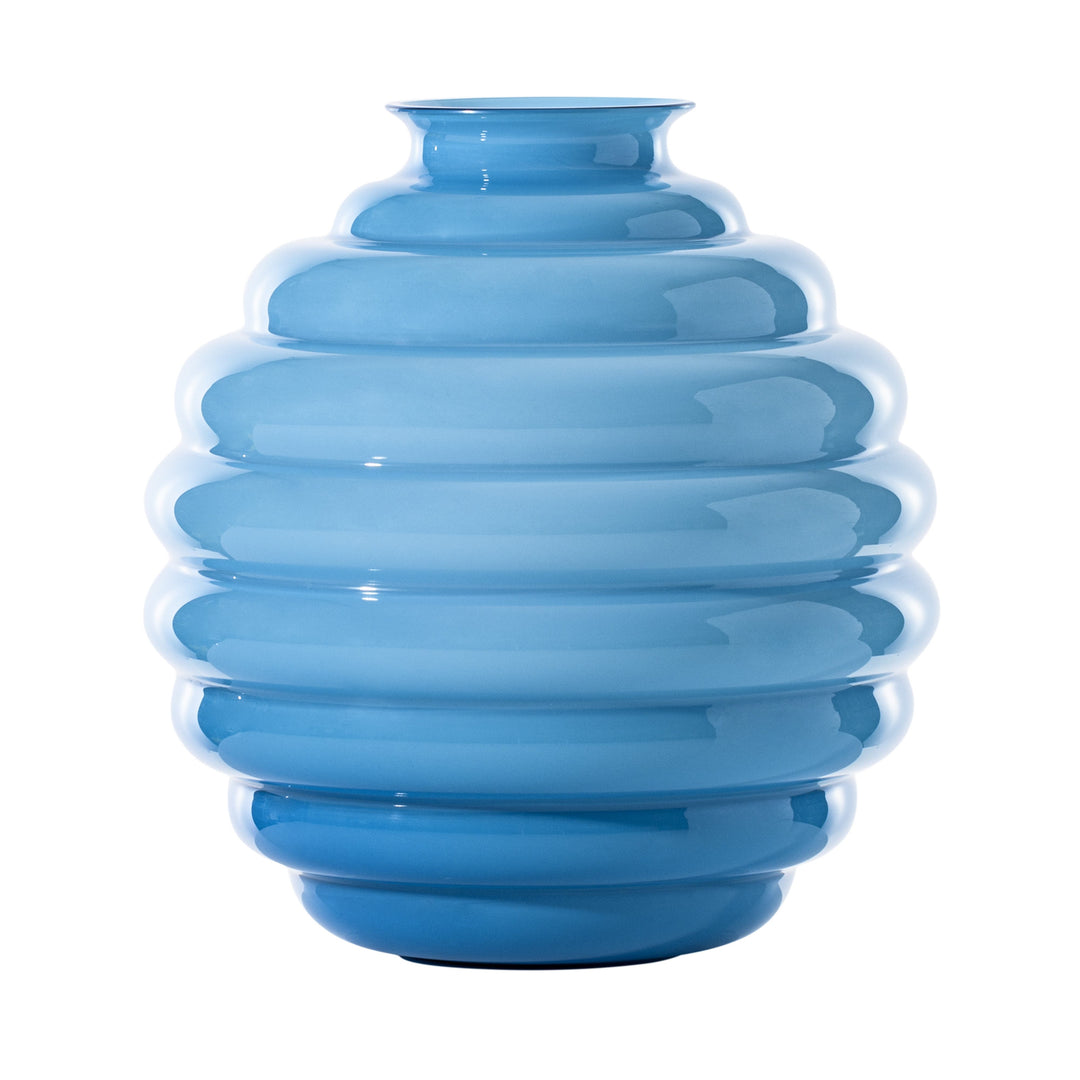 Deco Vase by Venini, Small size, Glossy Iceberg