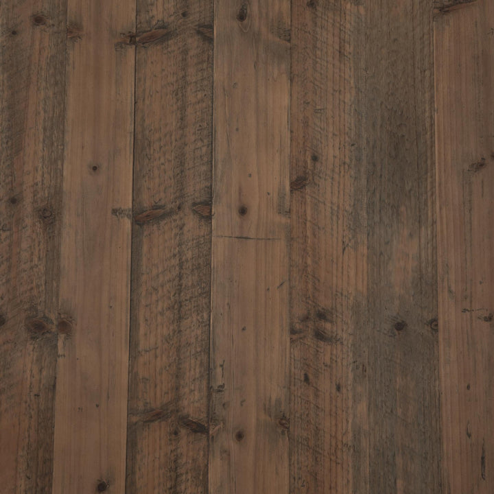 Close-up of the waxed bleached reclaimed pine finish on the Otto Dining Table