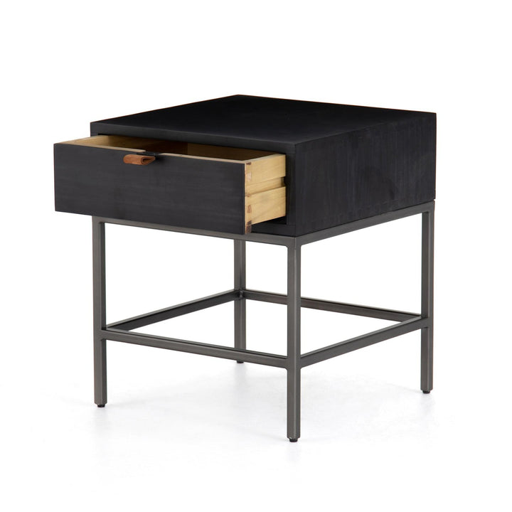 Trey End Table with storage drawer open