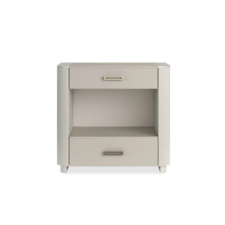 Adore 30 Nightstand with Shelf - Matte Pearl
