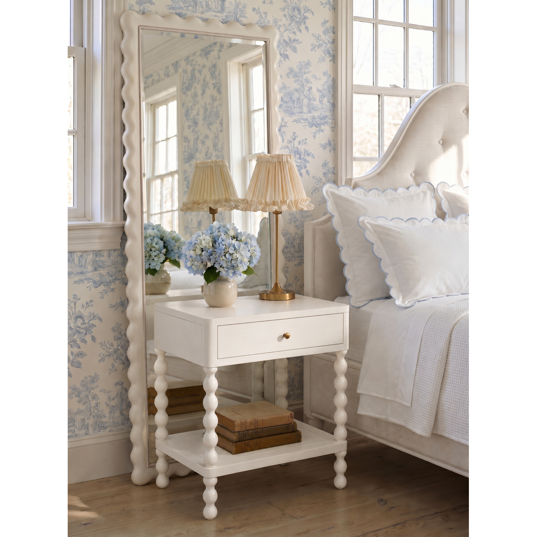 Haven Queen Upholstered Bed Warm White