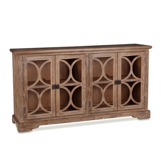 San Rafael 67" Glass Cabinet Antique Oak-Home Trends & Designs-HOMETD-FSR-GC67AO-Bookcases & CabinetsW67"-2-France and Son