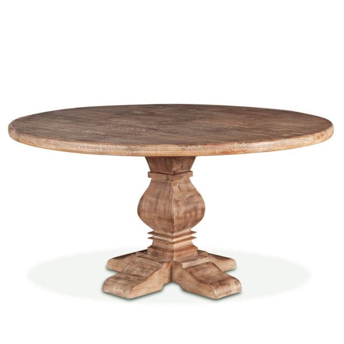 San Rafael Round Dining Table Antique Oak-Home Trends & Designs-HOMETD-FSR-RD60AO-Dining TablesW60"-6-France and Son