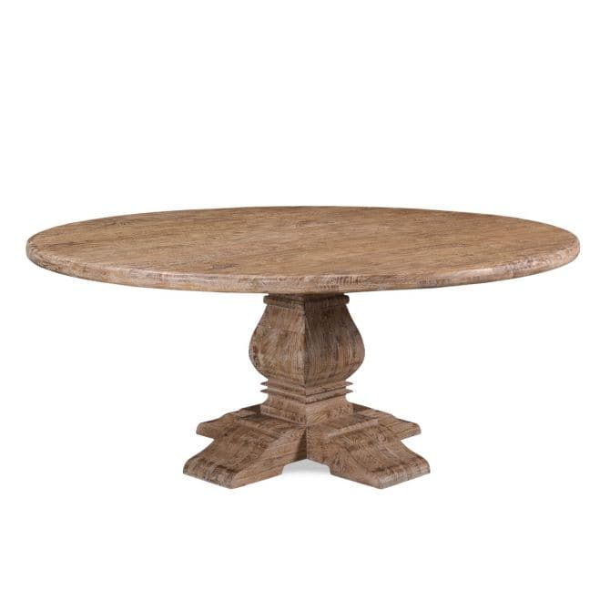 San Rafael Round Dining Table Antique Oak-Home Trends & Designs-HOMETD-FSR-RD72AO-Dining TablesW72"-7-France and Son