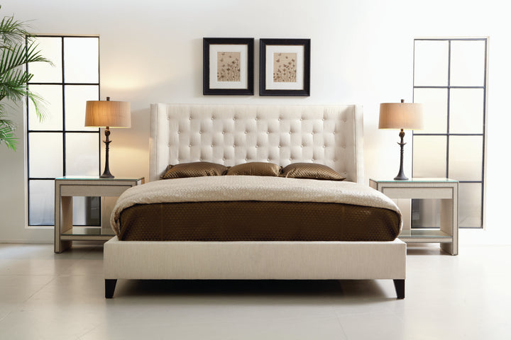 Maxime King Shelter Bed with Button Panel Headboard