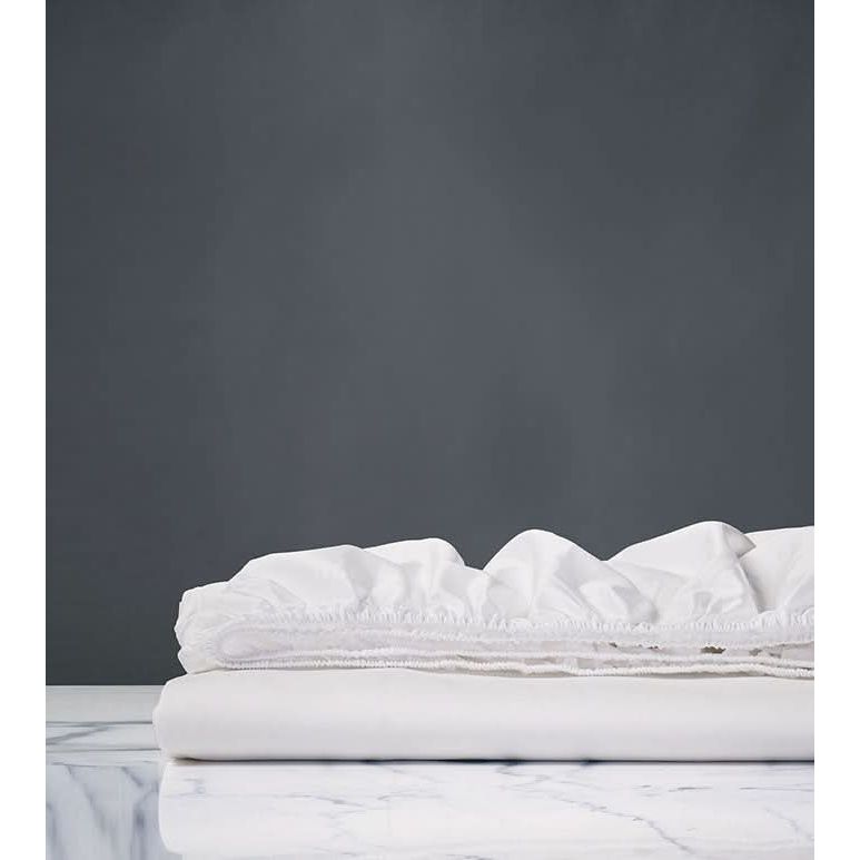 Bedding: Sheets Fedra Sateen Fitted Sheet in White