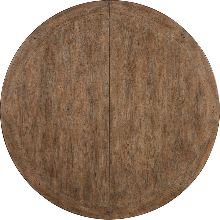 Americana Round Pedestal Dining Table with 1-22in Leaf - Whites/Creams/Beiges