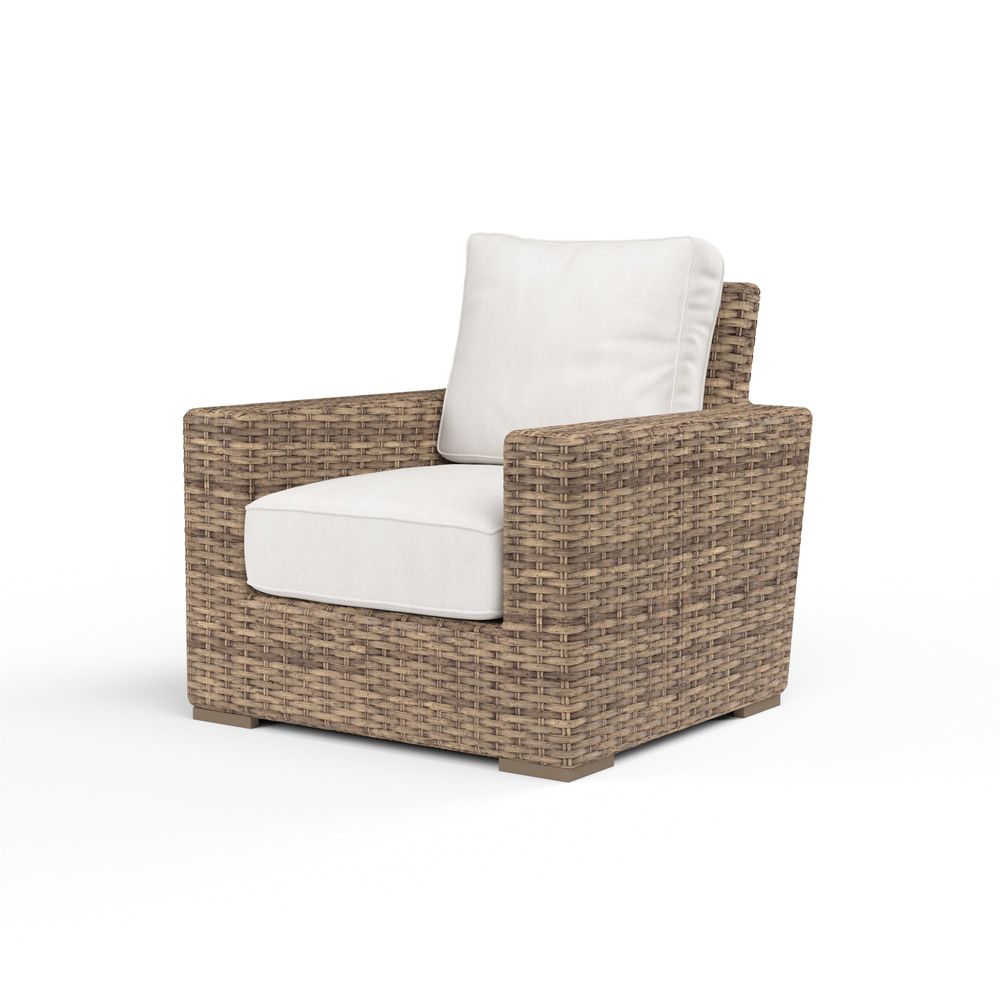 Outdoor Lounge Chairs Havana Club Chair in Canvas Flax w/ Self Welt