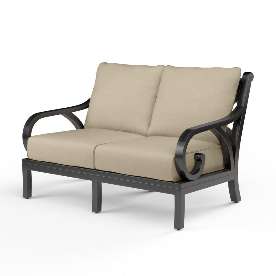 Outdoor Sofas and Sectionals Monterey Loveseat in Linen Stone w/ Selt Welt