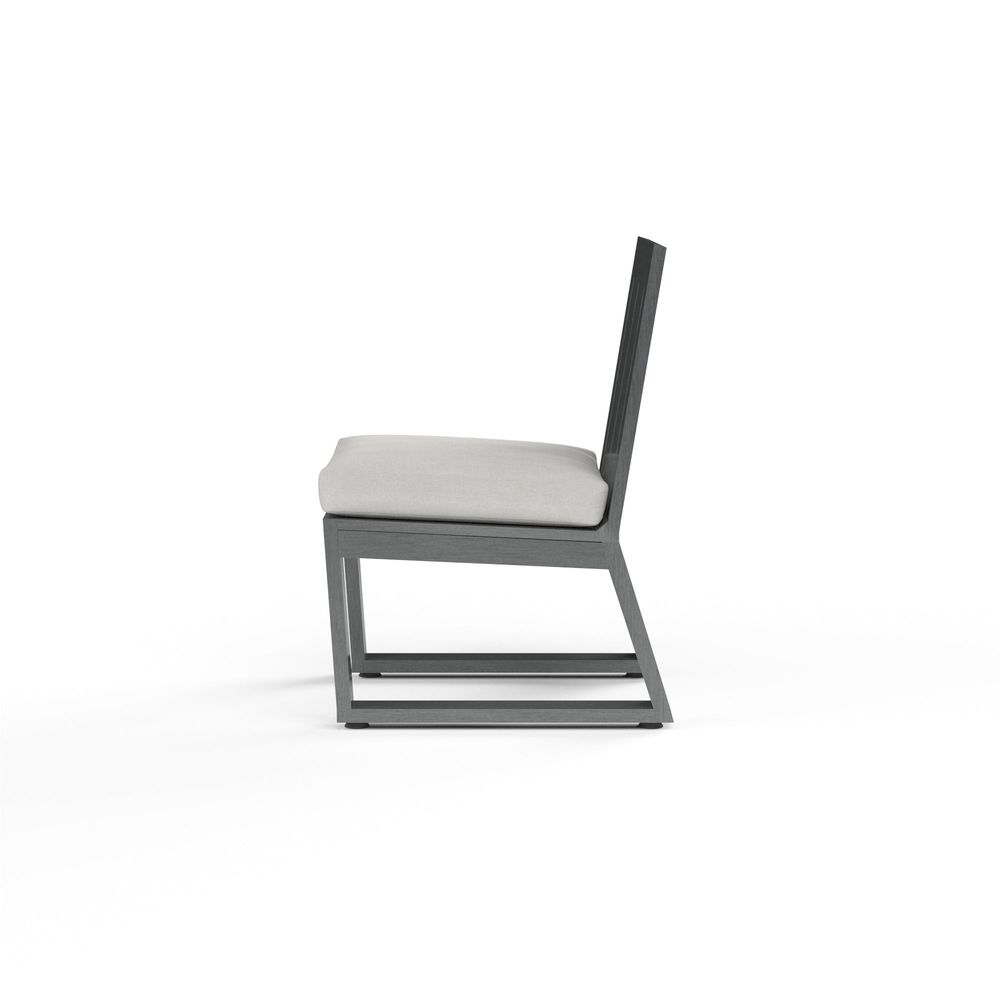 Outdoor Dining Chairs Redondo Armless Dining Chair in Cast Silver, No Welt