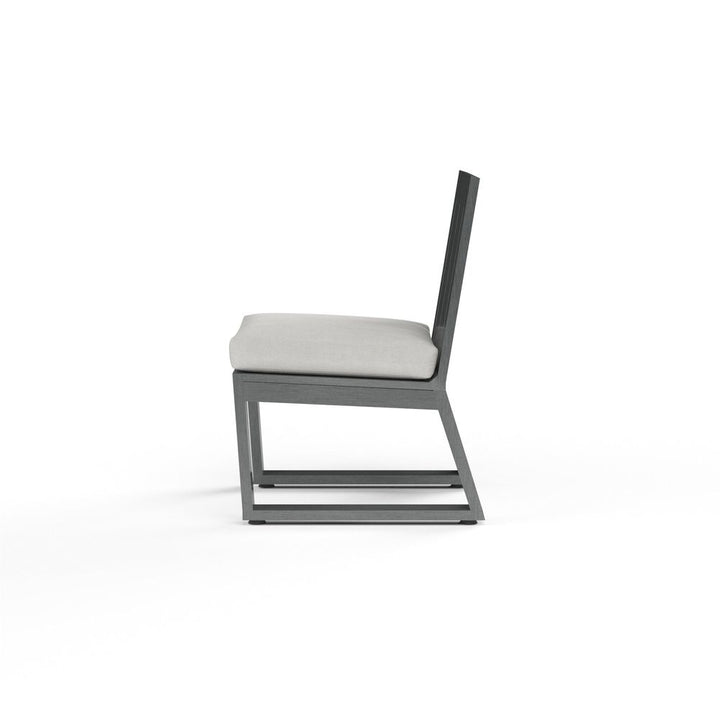 Outdoor Dining Chairs Redondo Armless Dining Chair in Cast Silver, No Welt