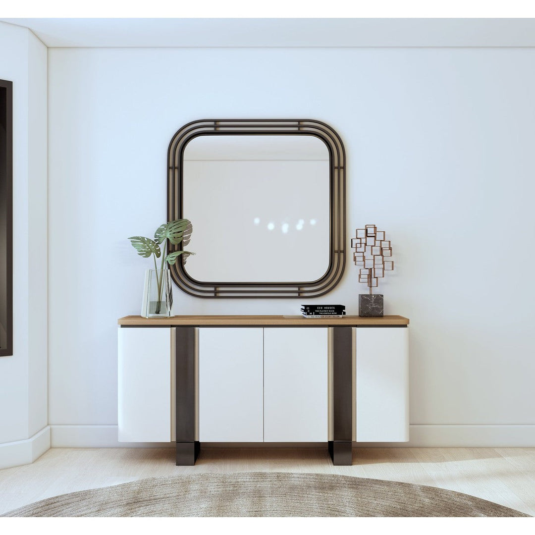 Portico Credenza - Brown, White