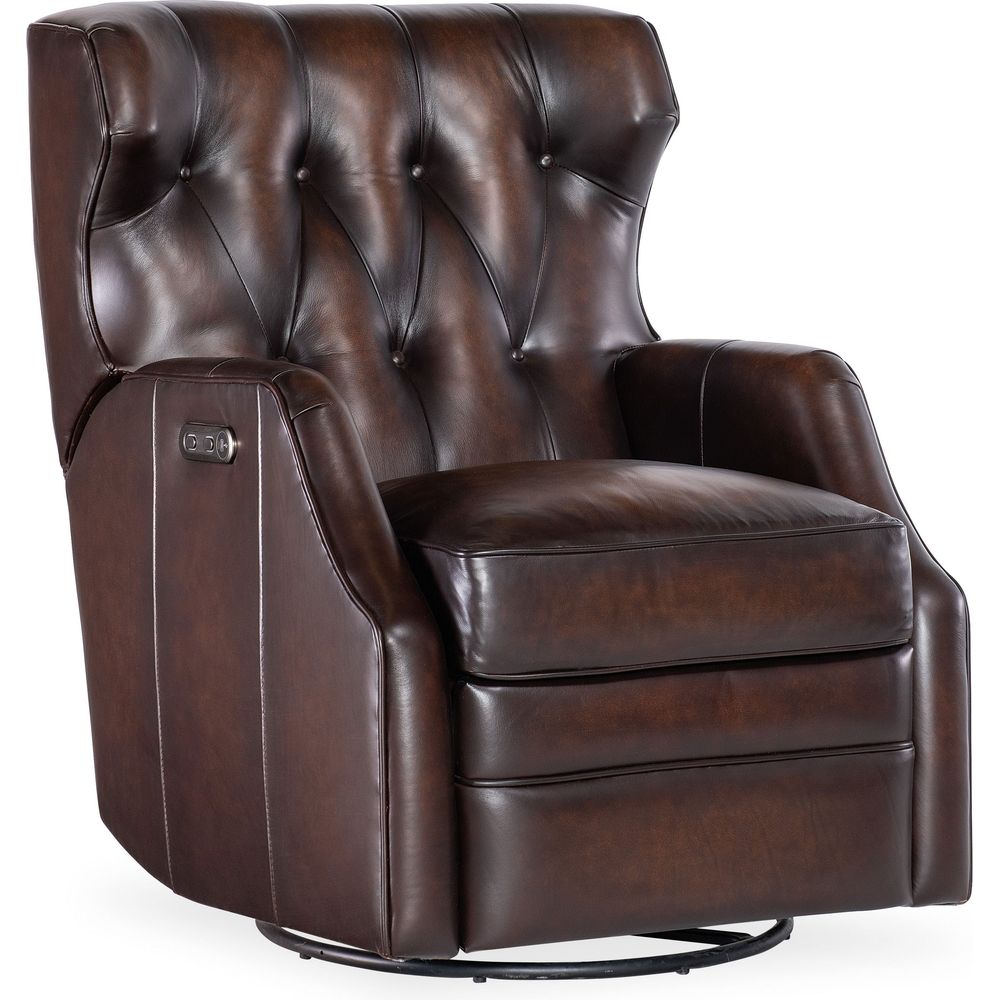 Lounge Chairs: Recliners Henderson Power Swivel Glider Recliner - Dark Brown