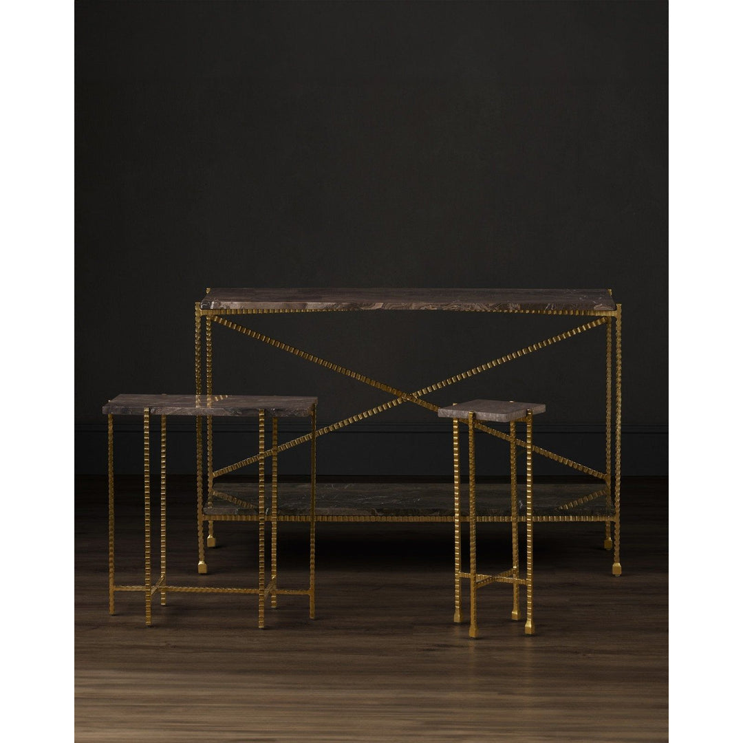 Flying Marble Gold Drinks Table