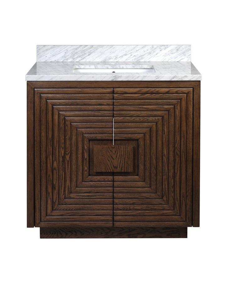 Vanities Morombe 36" Cocoa Marble Vanity with Rectangular Undermount Sink
