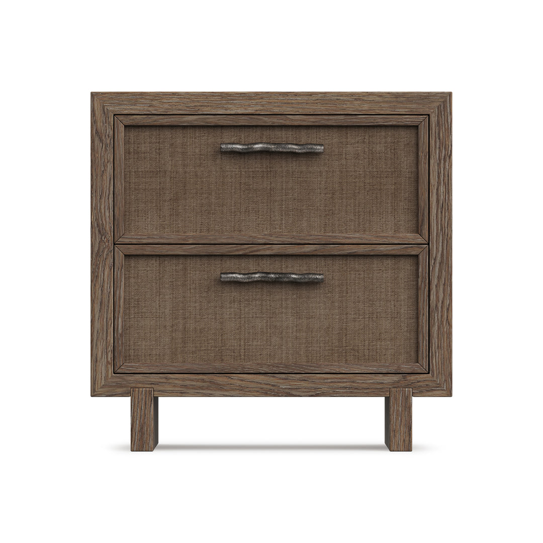 Casa Paros Nightstand with Woven Drawer Front