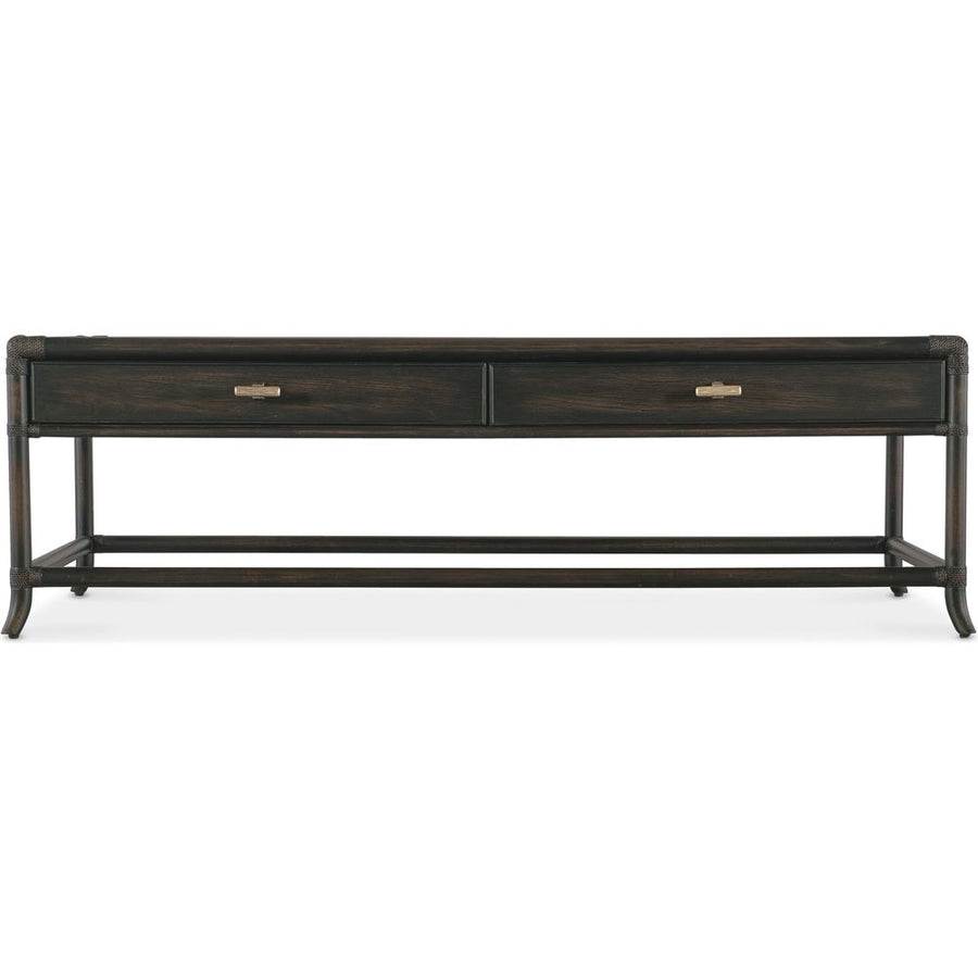 Coffee Tables Solace Pole Rattan Cocktail Table - Dark Wood