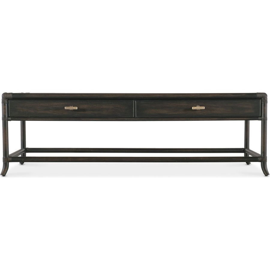 Coffee Tables Retreat Pole Rattan Cocktail Table - Dark Wood