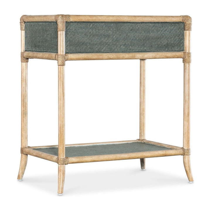 Solace Pole Rattan Bedside Table - Blues