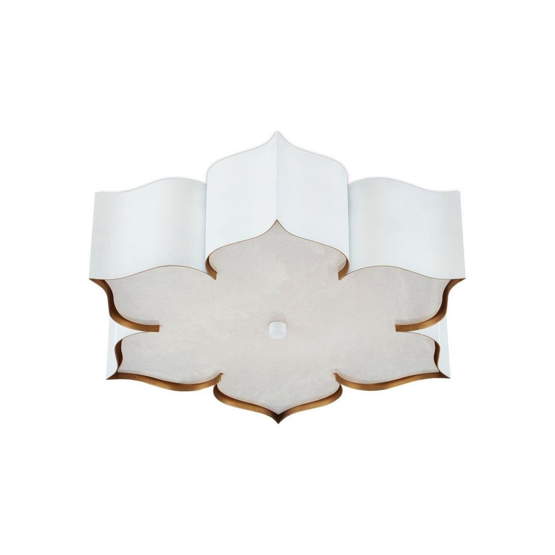 Grand Lotus White Flush Mount