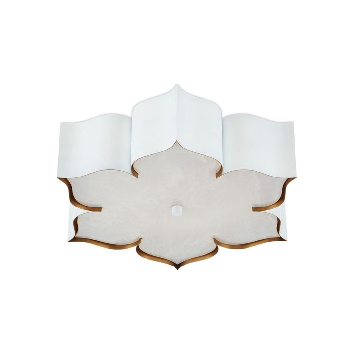 Grand Lotus White Flush Mount