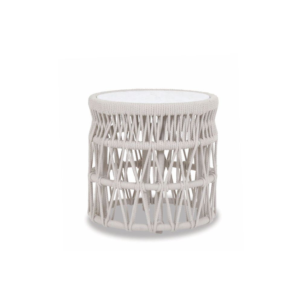 Outdoor Side Tables Dana End Table with Honed Carrara Marble Top