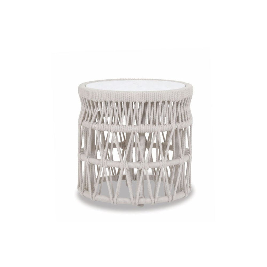 Outdoor Side Tables Dana End Table with Honed Carrara Marble Top