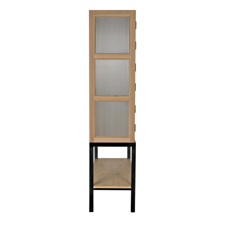 Darien Hutch, White Oak w/Metal-Noir-NOIR-GHUT160WO-Bookcases & Cabinets-4-France and Son