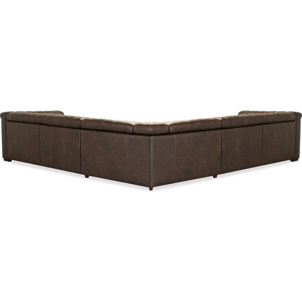 Sectionals: Recliners Vanguard Deux 5 Seat Sectional with Four Power Recliners and Six Power Headrests - Brown