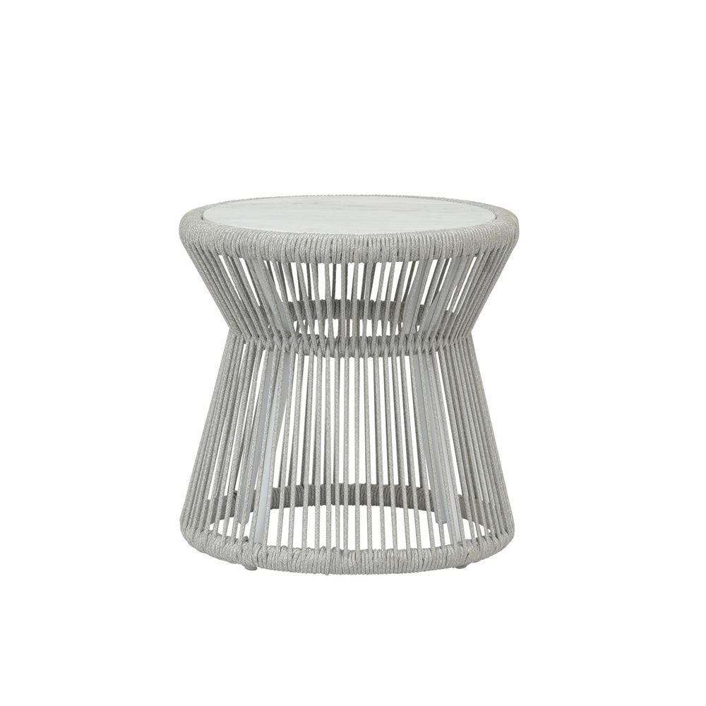 Outdoor Side Tables Miami End Table with Honed Carrara Marble Top