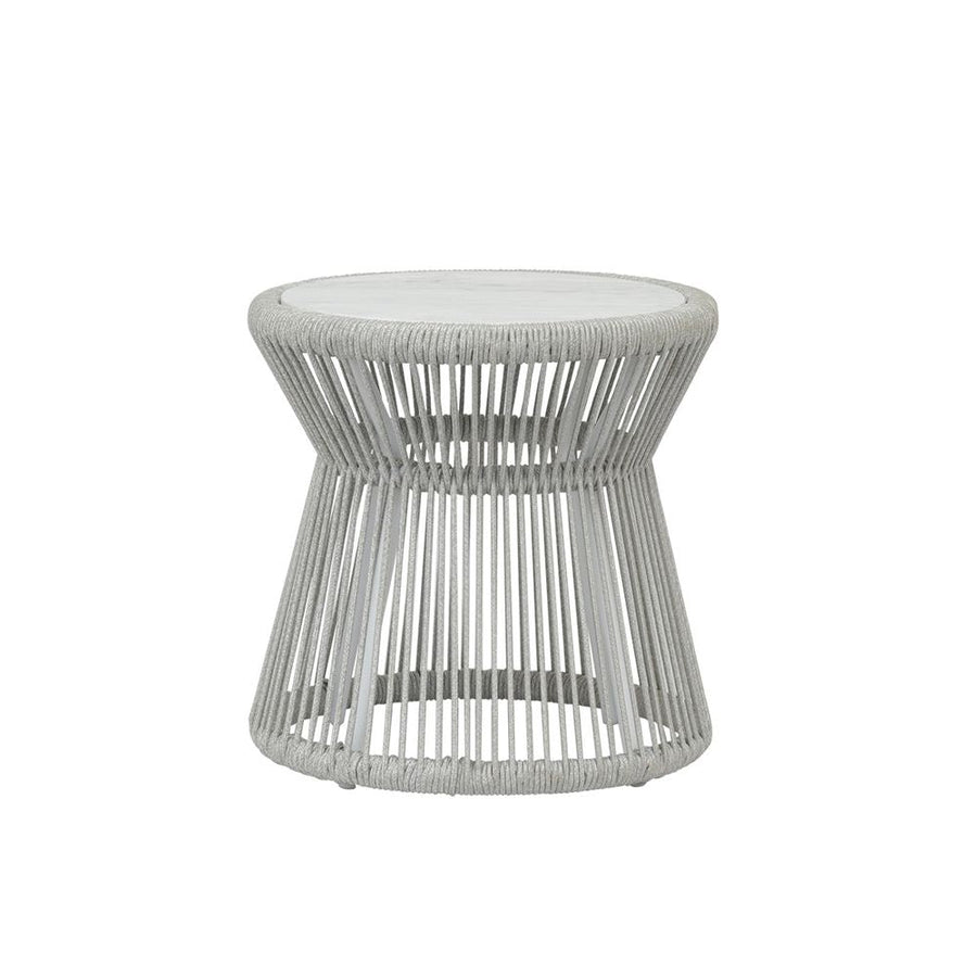 Outdoor Side Tables Miami End Table with Honed Carrara Marble Top