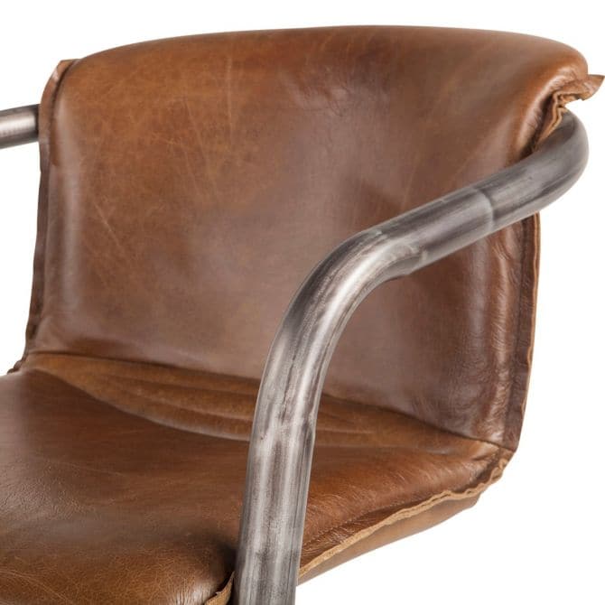 Portofino 22" Leather Dining Chair-Home Trends & Designs-HOMETD-GPF-DC22-Dining ChairsBerham Chestnut-5-France and Son