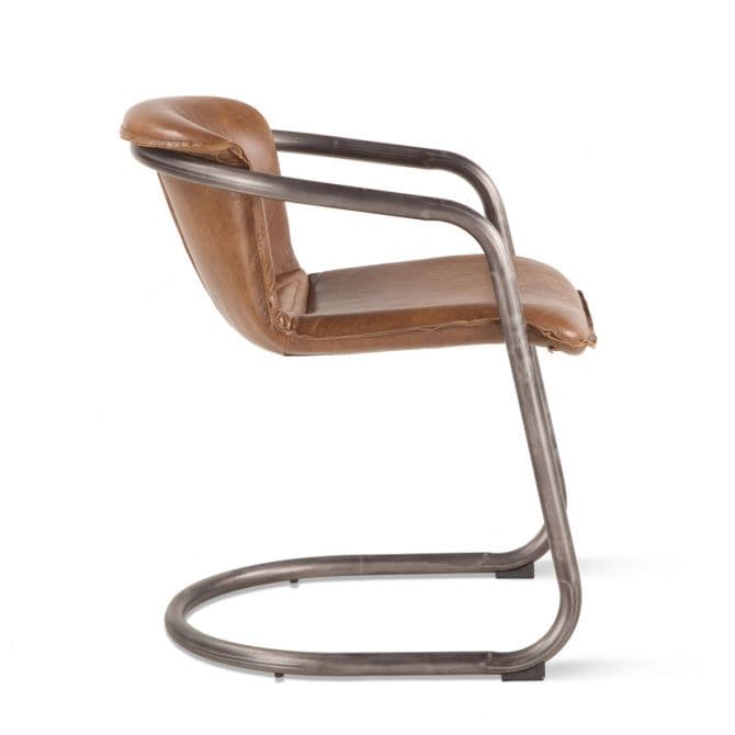 Portofino 22" Leather Dining Chair-Home Trends & Designs-HOMETD-GPF-DC22-Dining ChairsBerham Chestnut-6-France and Son