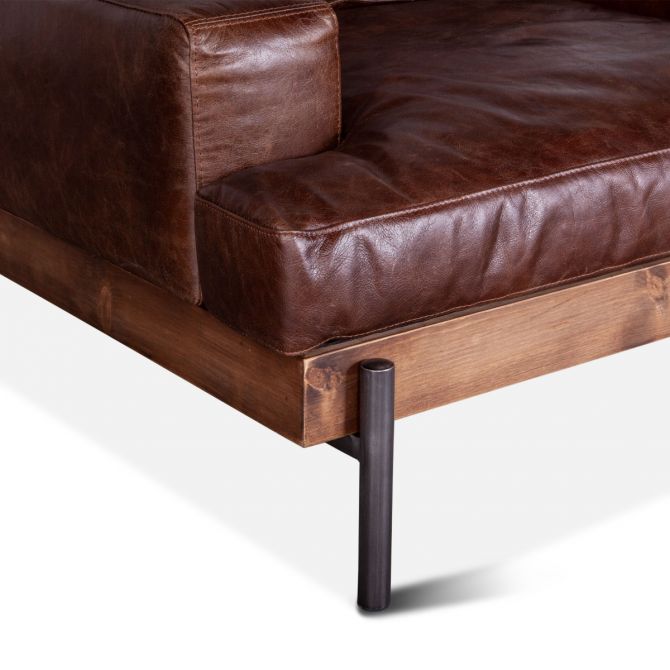 Portofino 41" Leather Arm Chair-Home Trends & Designs-HOMETD-GPF-IACH-GEI-Lounge ChairsGeisha Brown-3-France and Son