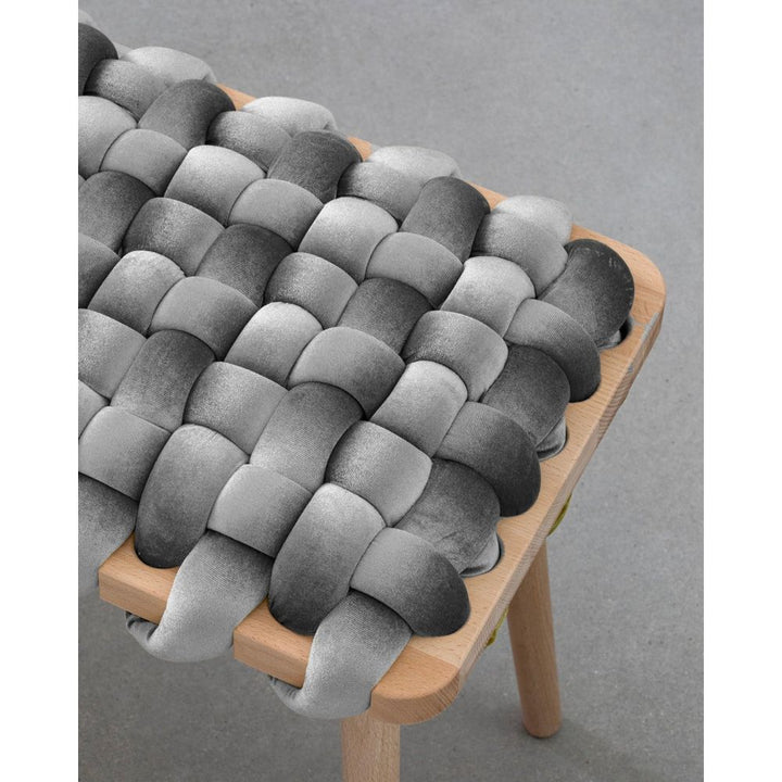 Stools & Ottomans Sterling Grey Velvet Woven Stool
