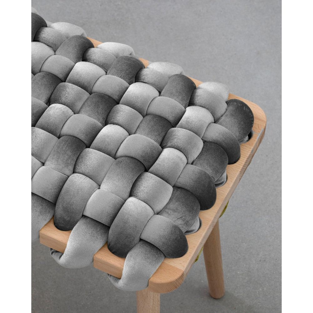 Benches Sterling Grey Velvet Woven Bench