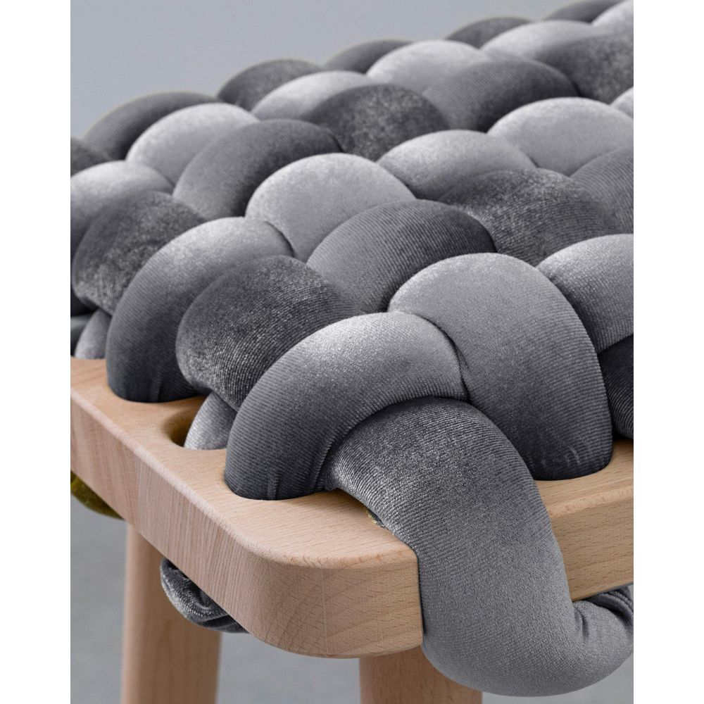 Benches Sterling Grey Velvet Woven Bench