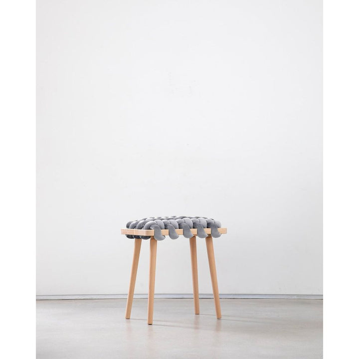 Stools & Ottomans Sterling Grey Velvet Woven Stool