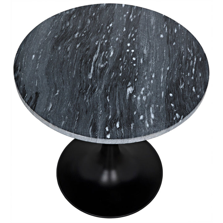 Laredo Side Table-Noir-NOIR-GTAB514MB-20-Side TablesBianco Crown Marble with Antique Brass-6-France and Son