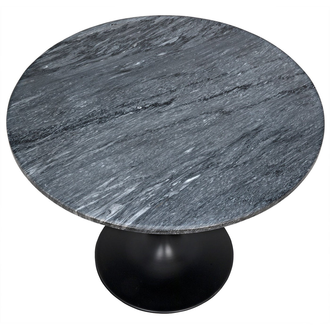 Laredo Bistro Table-Noir-NOIR-GTAB530AB-36-Dining TablesBianco Crown Marble with Aged Brass-36"-12-France and Son