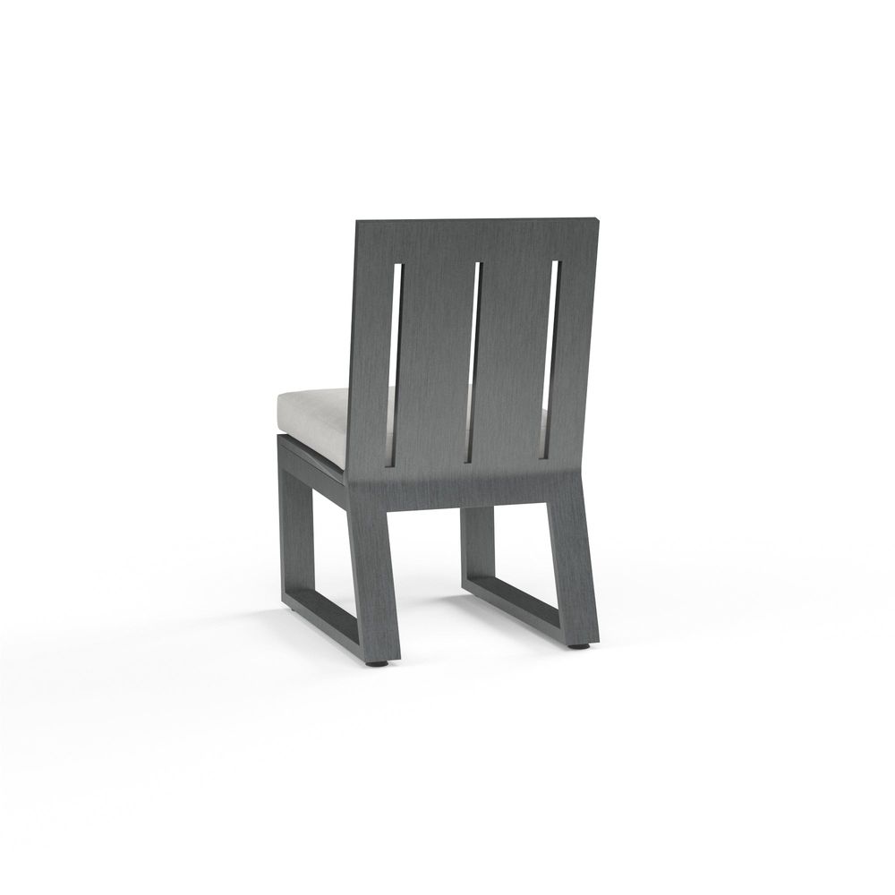 Outdoor Dining Chairs Redondo Armless Dining Chair in Cast Silver, No Welt