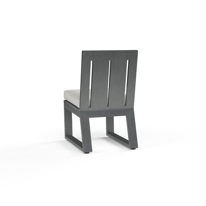 Outdoor Dining Chairs Redondo Armless Dining Chair in Cast Silver, No Welt