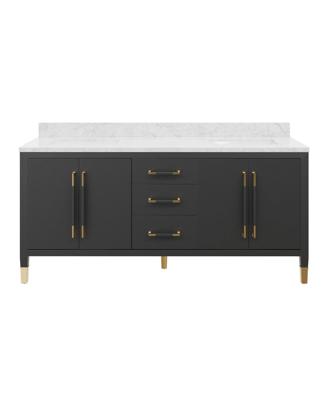 Vanities Verona 72" Black Vanity with Rectangular Undermount Sink